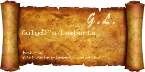 Gulyás Lamberta névjegykártya
